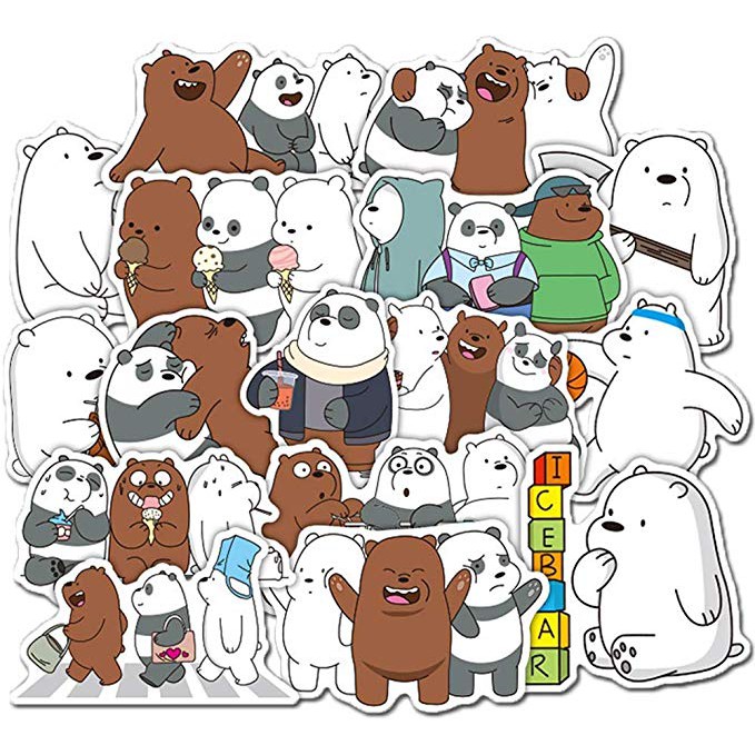 Set 36 sticker We Bare Bears (Chúng tôi đơn giản là Gấu)