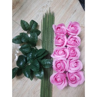 Combo 10 đầu bông làm bó hoa sáp tông hồng [ảnh thật] giá siêu rẻ, tiện lợi
