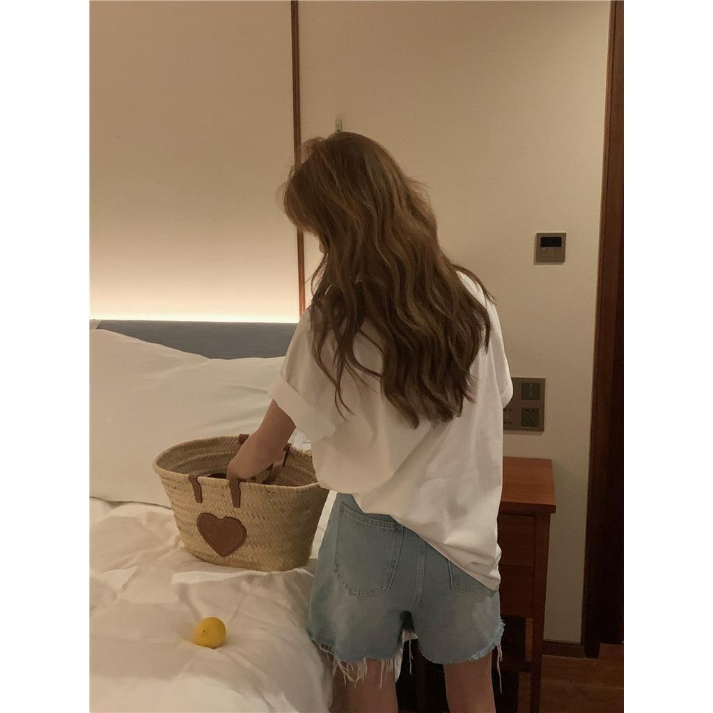 Áo Thun Cổ Tròn Ngắn Tay In Chữ Đơn Giản Thời Trang 63019