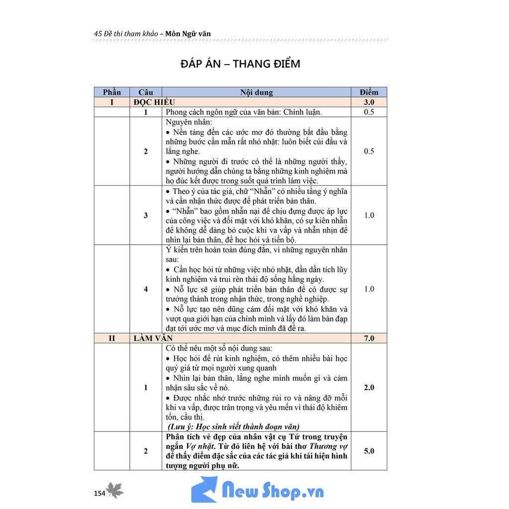 Sách - 45 Đề Thi Tham Khảo Môn Ngữ Văn