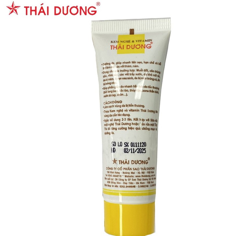 Kem Nghệ & Vitamin Thái Dương Giúp Hết Mụn Mờ Thâm Tuýp 20g