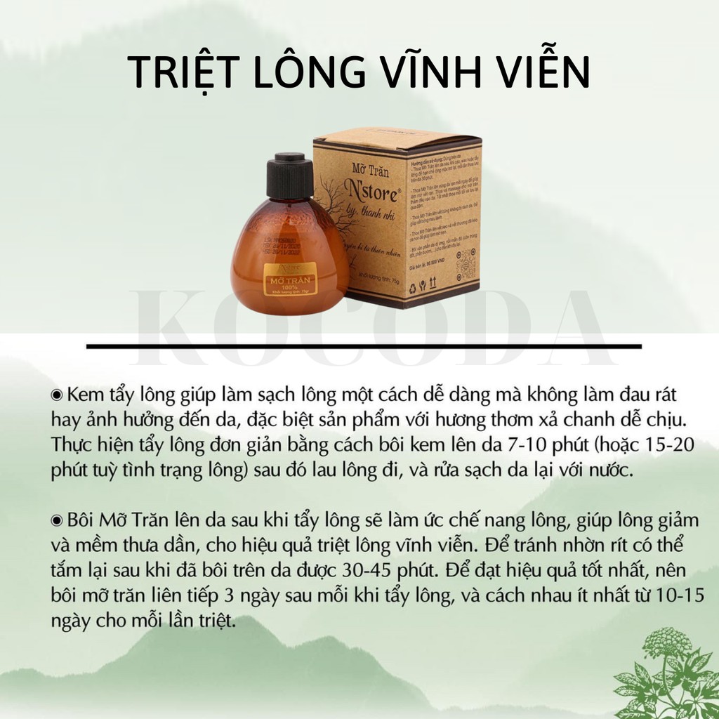 Mỡ Trăn Nguyên Chất Triệt Lông Vĩnh Viễn Chính Hãng - KOCODA