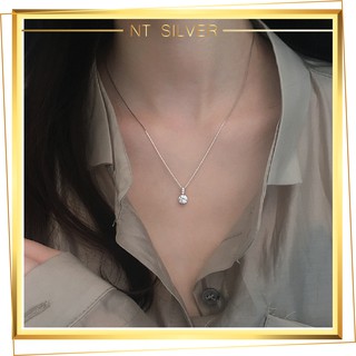 Dây Chuyền Nữ Bạc Ý 925 Mạ Bạch Kim Hàng Cao Cấp Đính Đá Đẹp Quà Tặng Bạn Gái - NT Silver