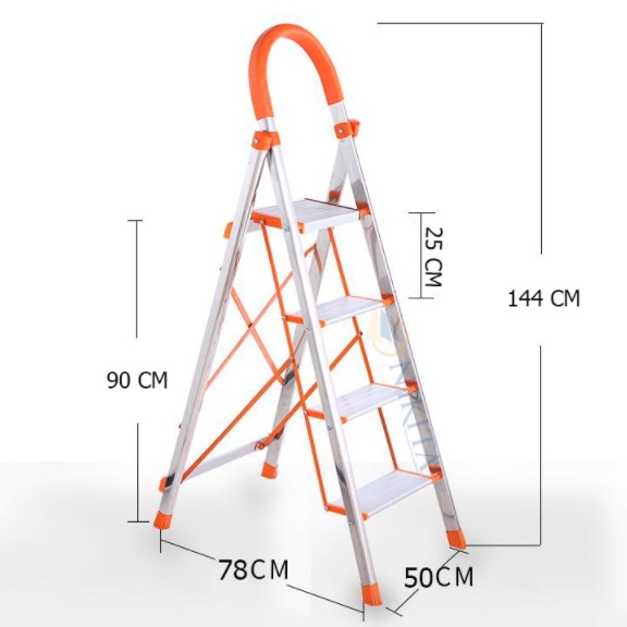 Thang ghế NIKITA IN04 4 bậc chính hãng Inox cao cấp