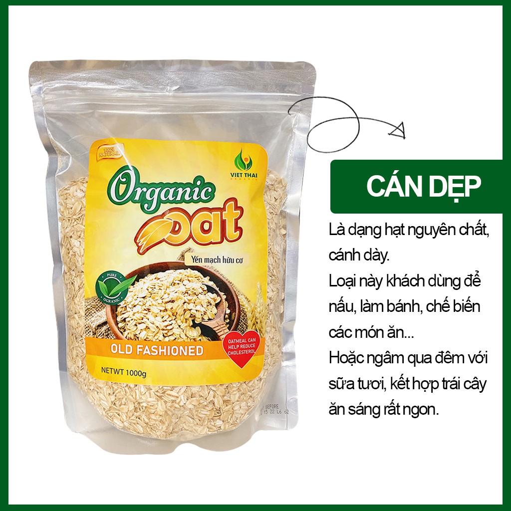 Yến mạch Úc tươi hữu cơ , nguyên chất cán vỡ / cán dẹp MẪU MỚI NHẤT ( 1kg / Túi ) | BigBuy360 - bigbuy360.vn