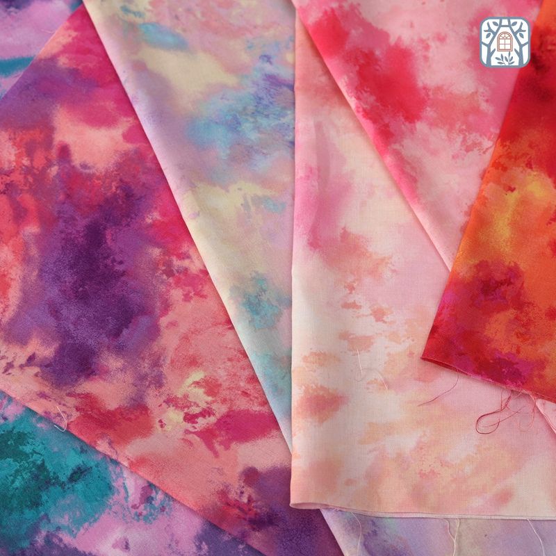 Vải cotton 100% tự nhiên🍒Chuanshui🍒khổ vải 110cm, màu loang lạ - vải đẹp handmade, quilt, may quần áo, túi