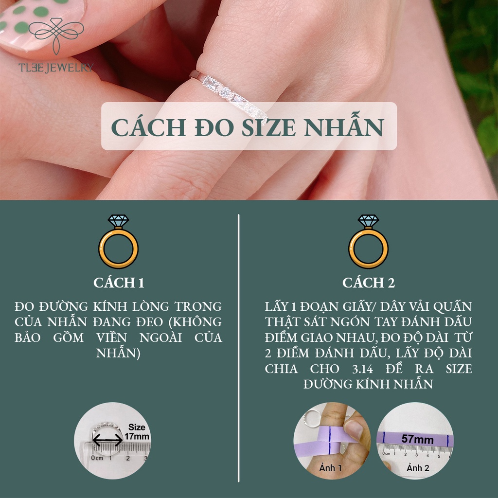Nhẫn bạc nữ TLEE Union nạm đá cao cấp NCJ A0164