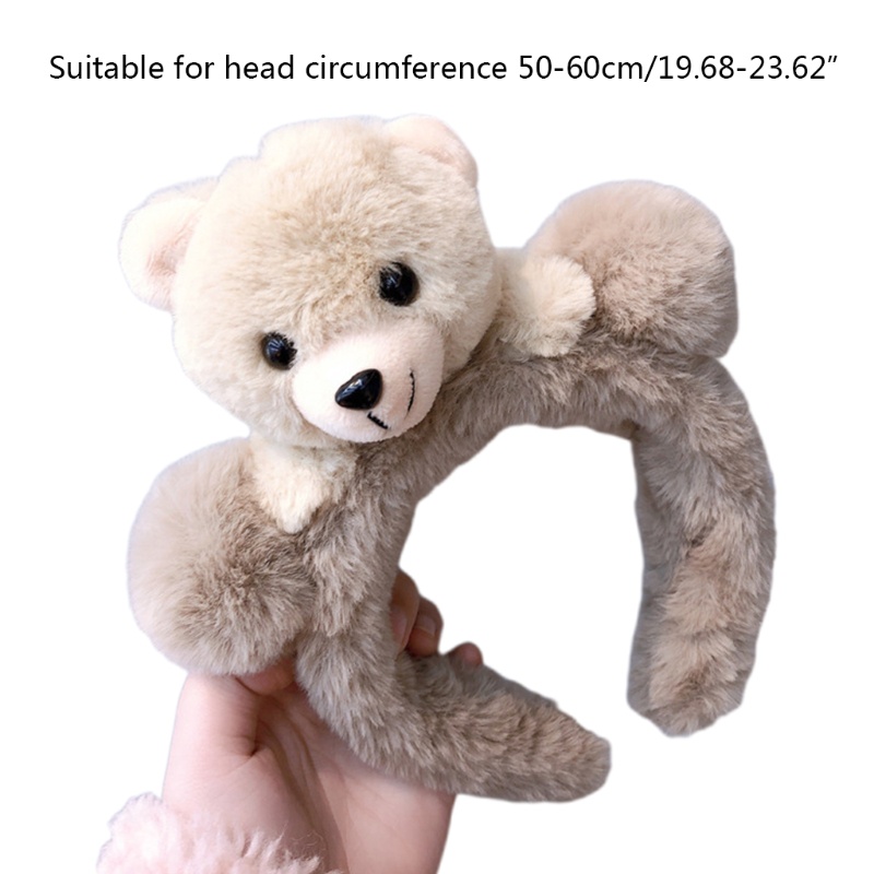 Flgo Băng Đô Tai Gấu Bông Hoạt Hình Dễ Thương Dùng Rửa Mặt Trang Điểm