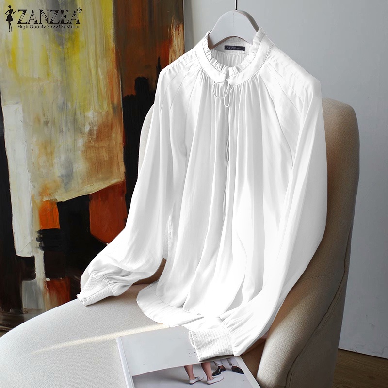 Áo kiểu ZANZEA cổ đứng phong cách công sở thanh lịch thời trang dành cho nữ