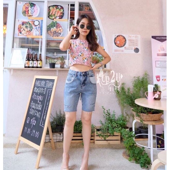 [FREESHIP_50K] Quần jean ngố nữ, quần lửng phối cá tính AnNgo - AT24