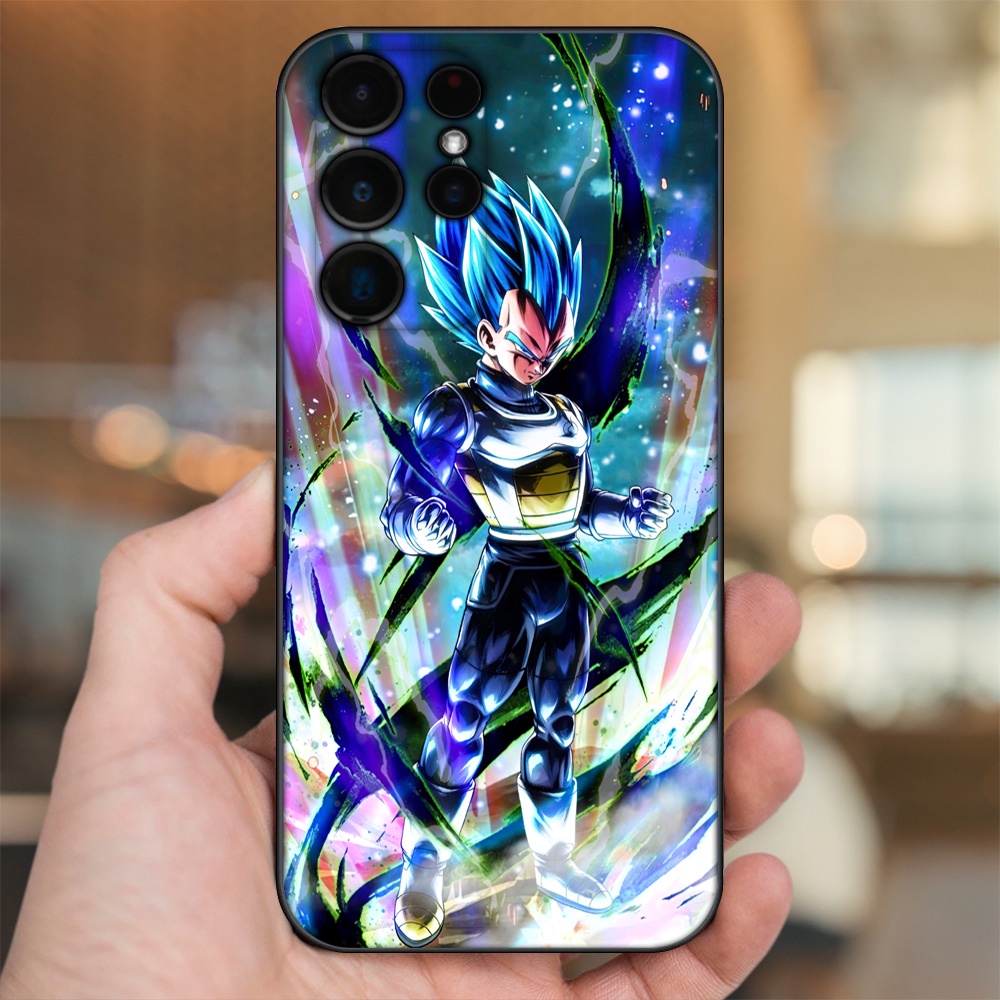 Ốp lưng Samsung S21 Ultra, S22 Ultra viền đen in hình Vegeta Dragon Ball