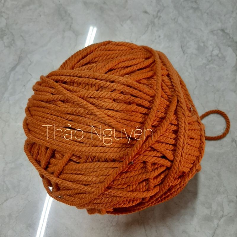 ( ảnh thật) Dây thừng se macrame màu CAM CHÁY - 3mm .