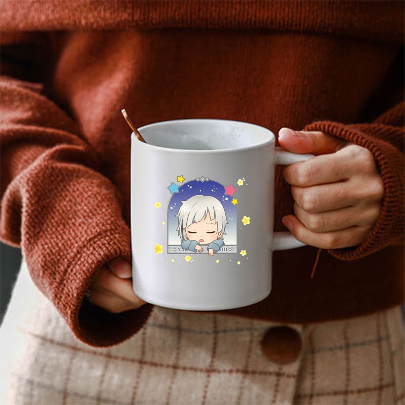 Cốc sứ trắng in hình  anime chibi BUNGOU STRAY DOGS dễ thương xinh xắn