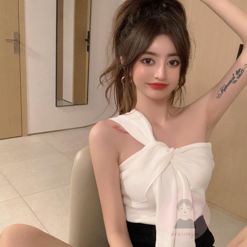 Áo Ba Lỗ Màu Trơn Dáng Ôm Hở Vai Gợi Cảm Cho Nữ