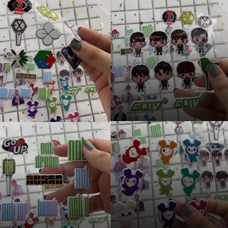 Miếng dán sticker trang trí hình các thành viên nhóm nhạc KPOP EXO