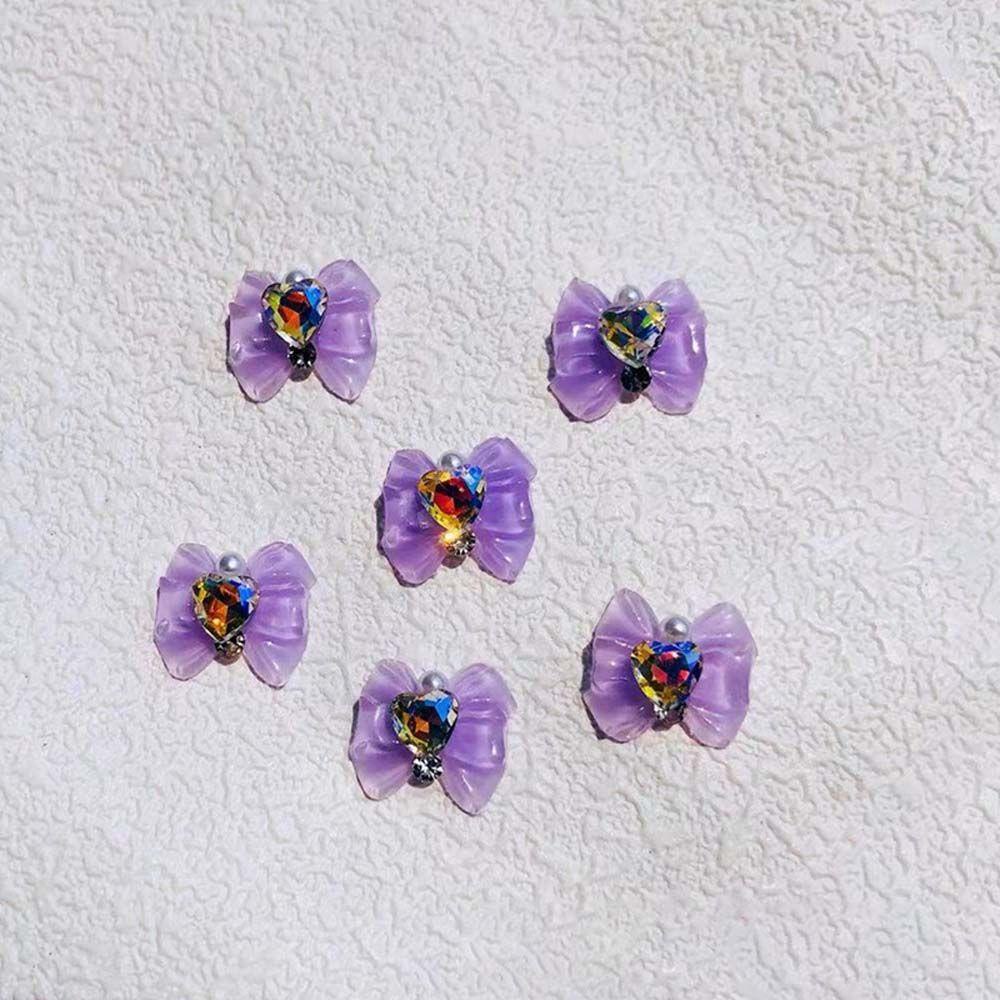 Phụ Kiện Trang Trí Móng Tay Nghệ Thuật Hình Trái Tim Lưng Phẳng 3D Nhiều Màu|Phụ Kiện Trang Trí Móng Tay Hình Nơ Xinh Xắn