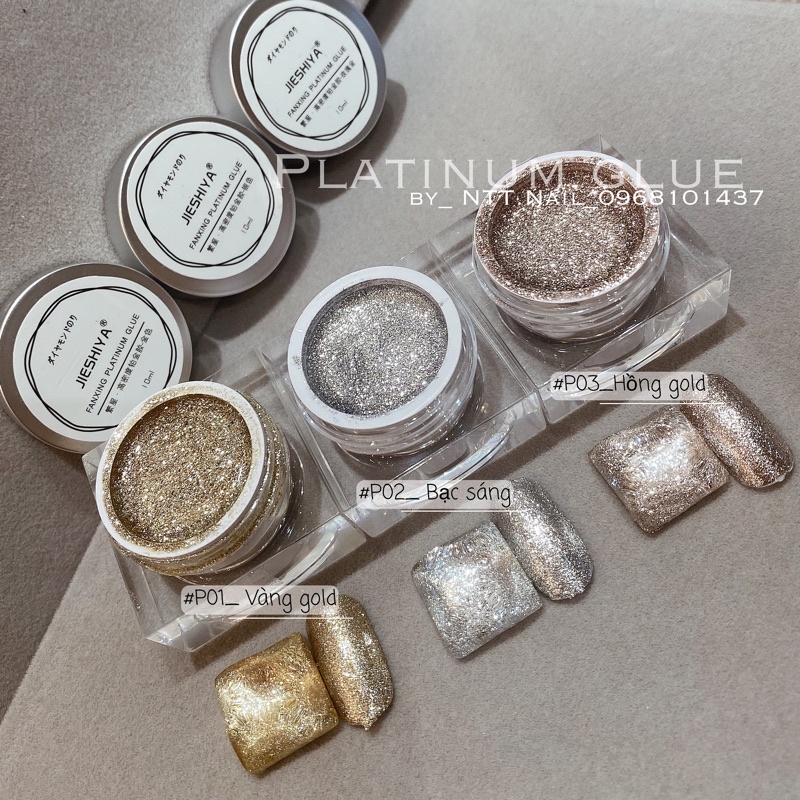 Gel nhũ vẽ kẻ viền platinuk glue kim cương siêu sáng