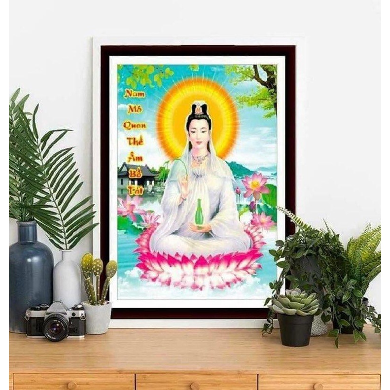 Tranh Đính Đá Phật Quan Âm - tranh chưa đính đá