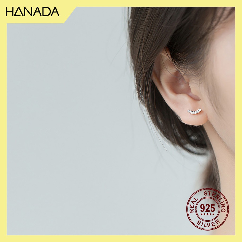 Bông Tai Bạc 925 Hanada 0653 Cầu Vồng C11