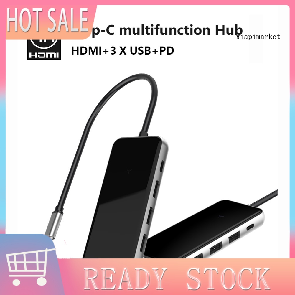 LOP_5 in 1 Type-C to HDMI-compatible PD Charging 3 USB 3.0 Ports Hub Adapter Dock for PC Laptop