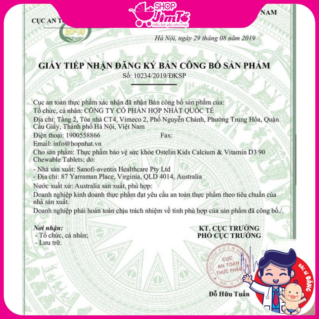 Ostelin Vitamin D Calcium Bổ Sung Canxi Và Vitamin D Cho Phụ Nữ Mang Thai lọ 130 viên