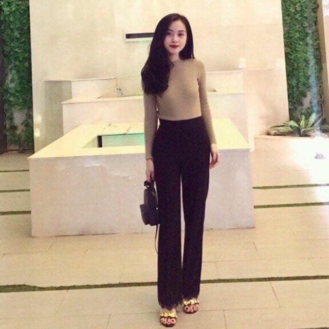 Quần ống suông viền ren ( có ảnh thật)