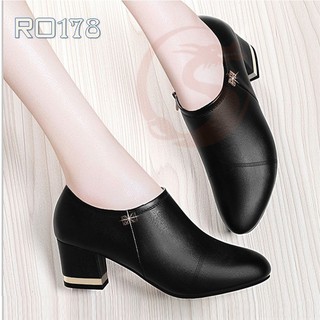 Giày bốt boot nữ đẹp Rosata gót viền RO178