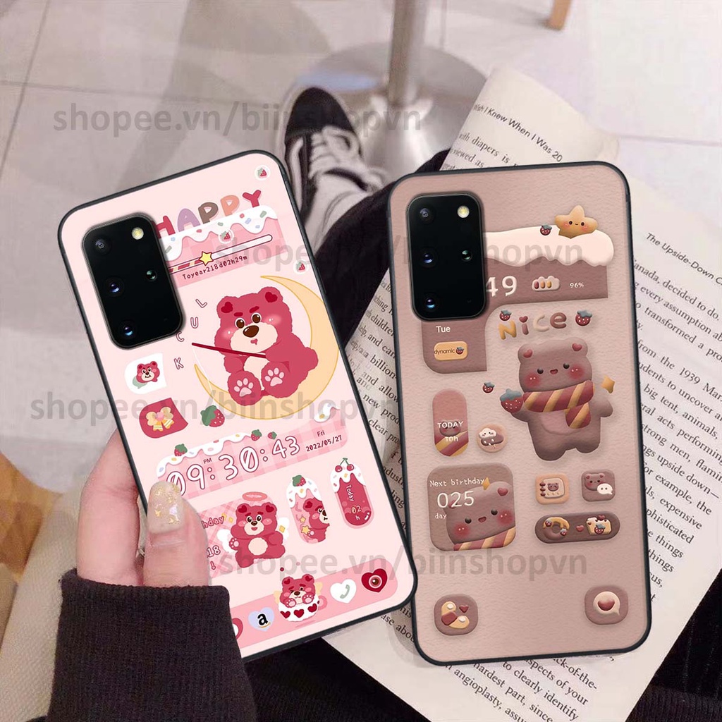 Ốp Samsung S20 / S20 Plus / S20+ in 3D icon gấu nổi siêu xinh, siêu đáng yêu, cá tính phong cách