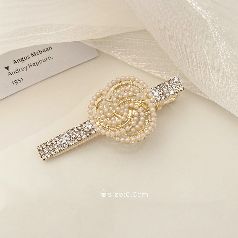 Kẹp Tóc Hình Nơ Đính Đá Ngọc Trai Lấp Lánh 2023 Mới