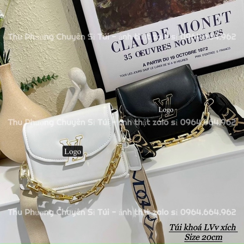 Túi đeo chéo, túi đeo vai kẹp nách khoá eo vi phối xích to siêu sang (ảnh thật shop chụp)