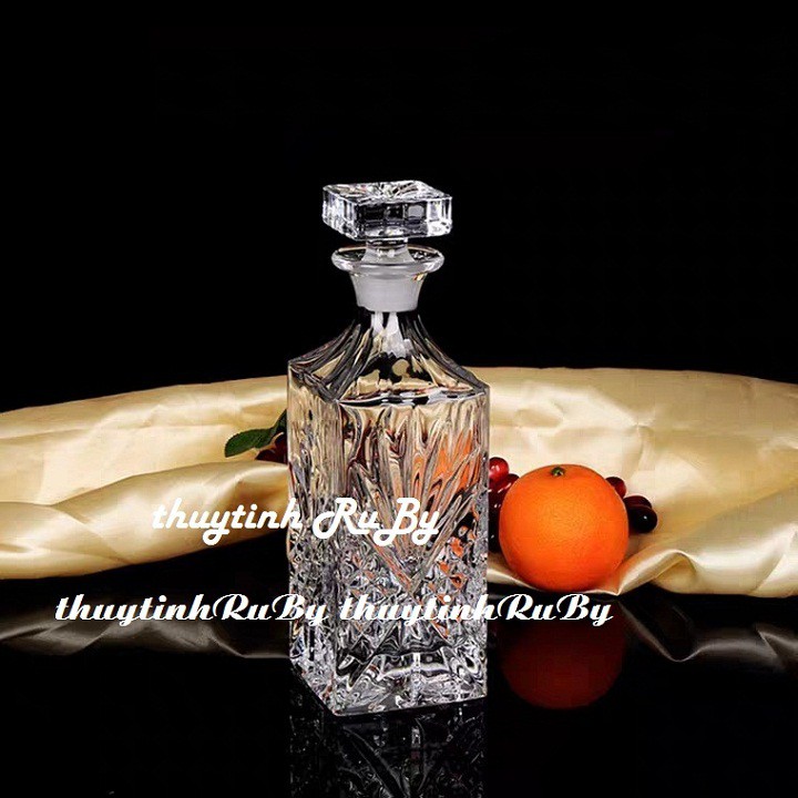 Bình Rượu Thủy Tinh Vuông 1000Ml- Vỏ Chai Rượu Đẹp Sang Trọng | BigBuy360 - bigbuy360.vn