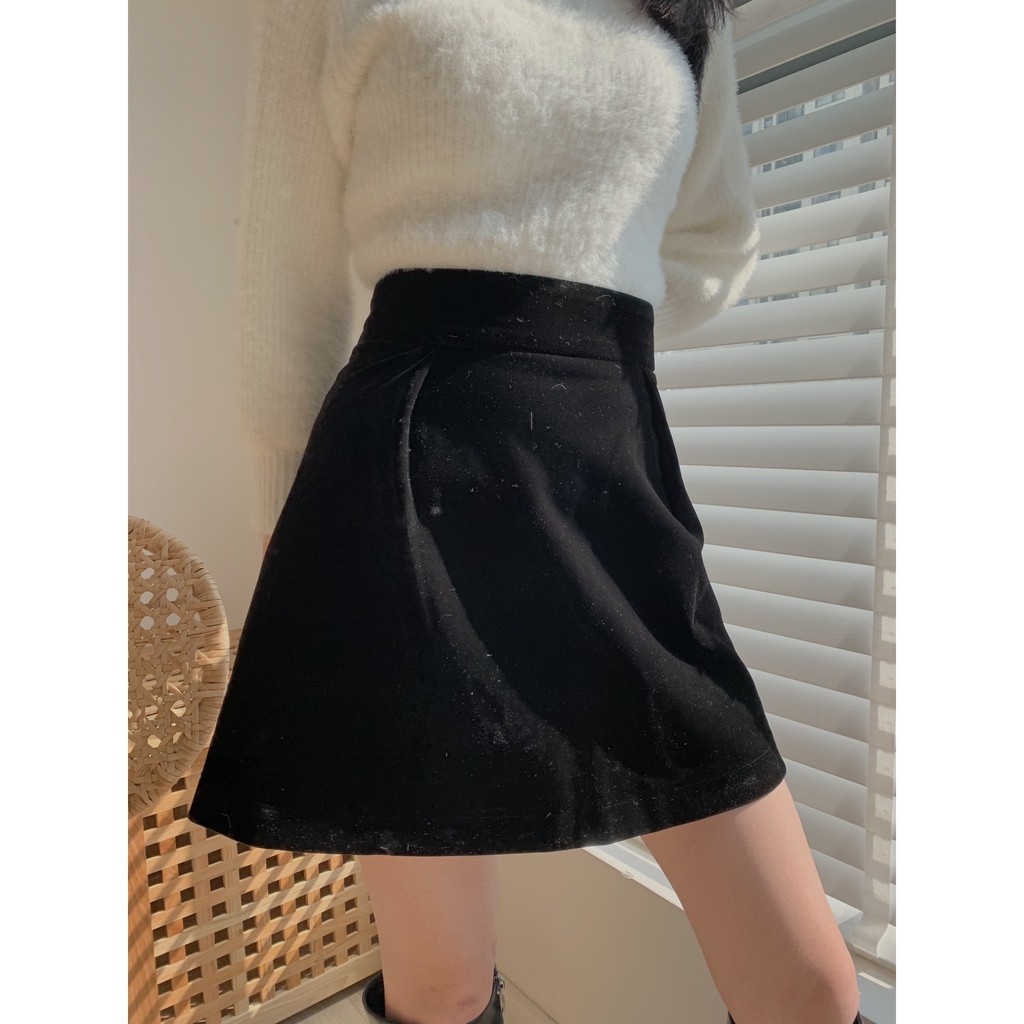 Chân váy nhung cạp xếp li TKC03 1994CLOSET | BigBuy360 - bigbuy360.vn