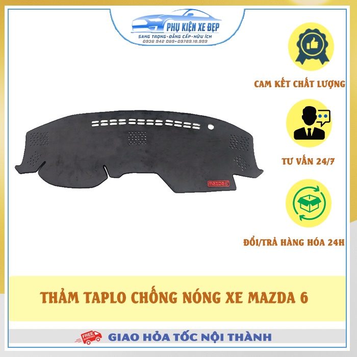 Thảm taplo ô tô lông cừu HÀNG LOẠI I xe Mazda6 [CAO CẤP - FREESHIP] có 3 lớp chống trượt