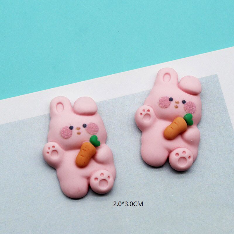 Phụ kiện trang trí kẹp tóc/ điện thoại bằng nhựa resin tùy chọn họa tiết hoạt hình DIY