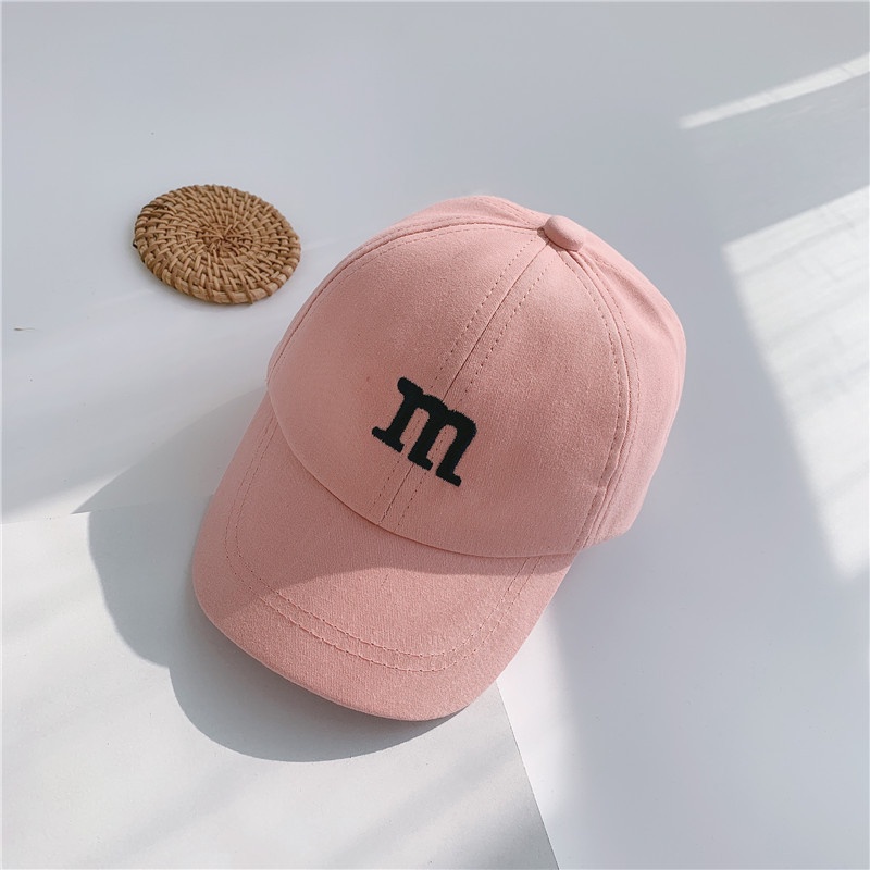 Mũ lưỡi trai thêu chữ m 0-4 tuổi phong cách hip hop thời trang mùa hè cho bé trai gái