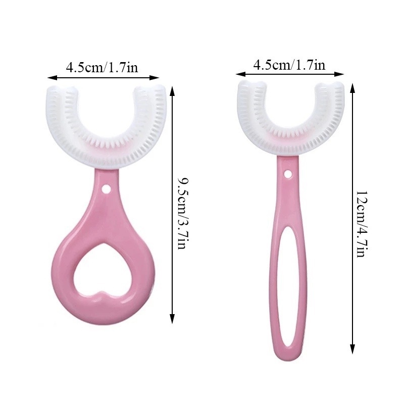 Bàn chải đánh răng silicon 360 độ hình chữ u cho bé
