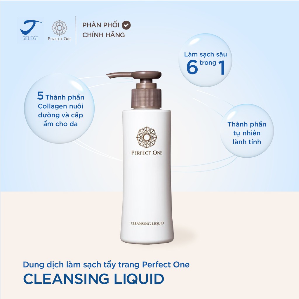 Nước tẩy trang Perfect One Cleansing Liquid sạch sâu, không gây khô căng, an toàn phù hợp với mọi loại da 150ml