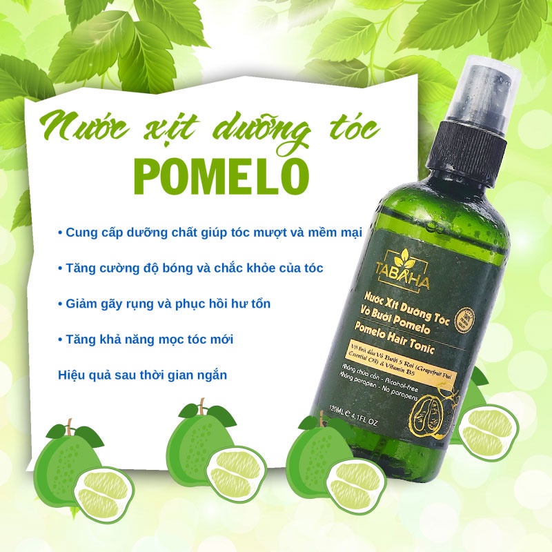 [Mã BMBAU50 giảm 7% đơn 99K] Nước xịt dưỡng tóc tinh dầu vỏ bưởi Pomelo Tabaha 120ml Tặng Dây Cột tóc hoa cúc