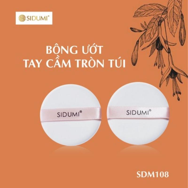 Mút Trang Điểm Tán Nền Ướt Tròn Có Tay Cầm Siêu Mịn SIDUMI 02 Cái/túi Hàn Quốc Chính Hãng - SDM 108