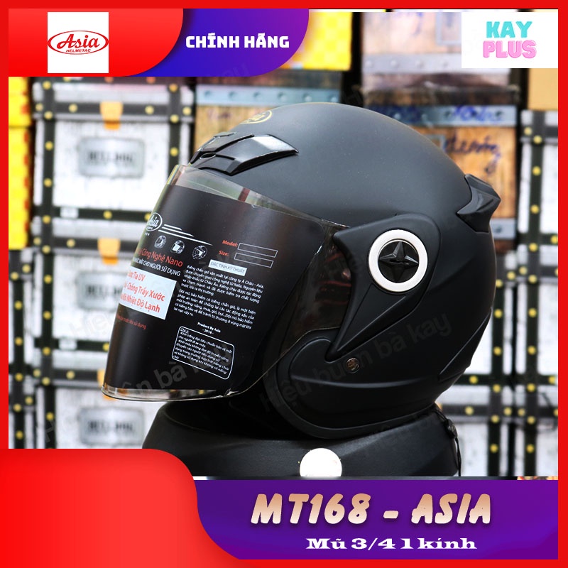 Mũ bảo hiểm 3/4 1 kính Asia MT168