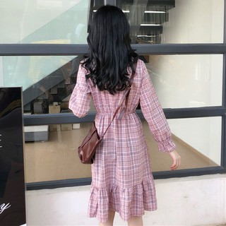(ORDER) Váy kẻ sọc thắt nơ