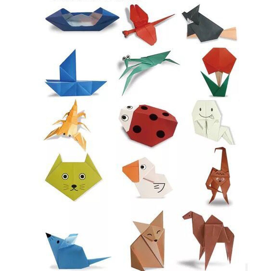100 Sheets 10 Colors Double Sided Folding Origami Papers Arts Crafts 10x10cm