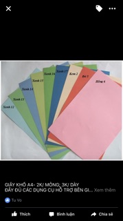 Giấy mỹ thuật màu 180-200gms