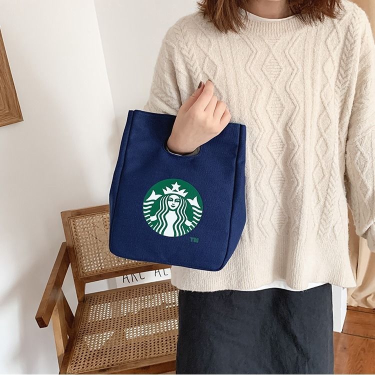 ready stock STARBUCKS Túi Xách Nữ Vải Bạt Thời Trang Hàn