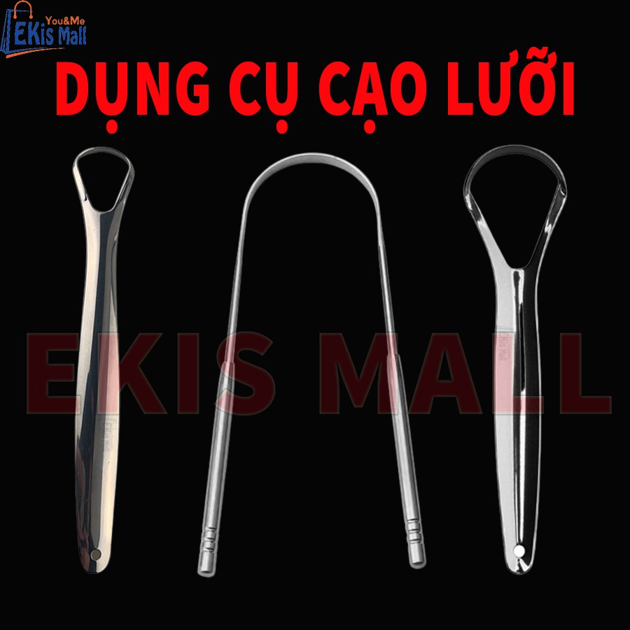 Cạo lưỡi Dụng cụ vệ sinh lưỡi bằng Thép cao cấp Cây cạo lưỡi làm sạch loại bỏ hôi miệng