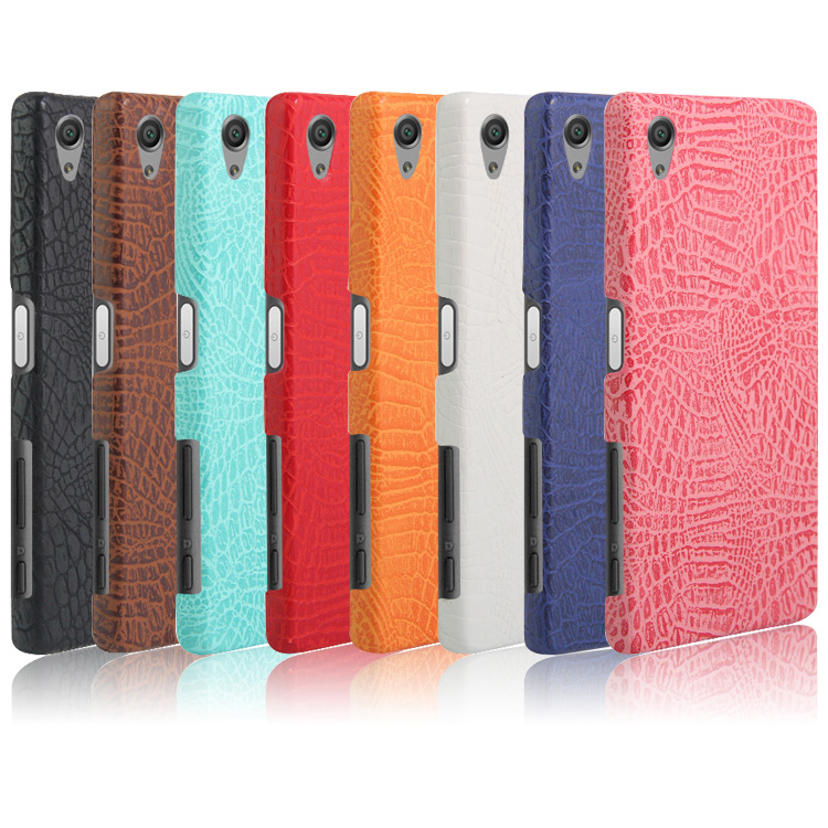 Ốp điện thoại PC cứng da PU giả vân cá sấu cho Sony Xperia X F5121 Dual F5122