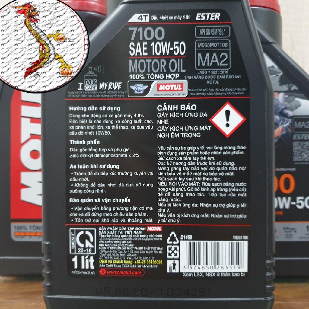 [Có sẵn] Nhớt Motul H-TECH 100 10W40 100% Tổng Hợp, nhớt motul H tech 10W40  và nhớt motul 7100 cặp đôi hoàn hảo xe máy