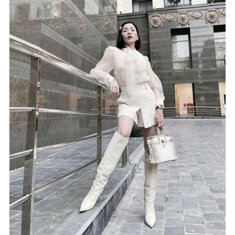 Túi da Hm birkin. sz 30cm. Tặng kèm khăn.  Túi vải HM