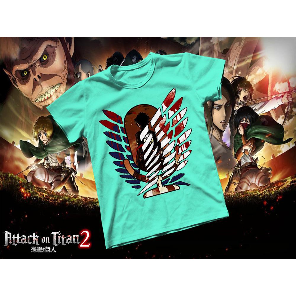 Áo thun Cotton Unisex - Anime - Attack on Titan - Biểu tượng quân phòng vệ