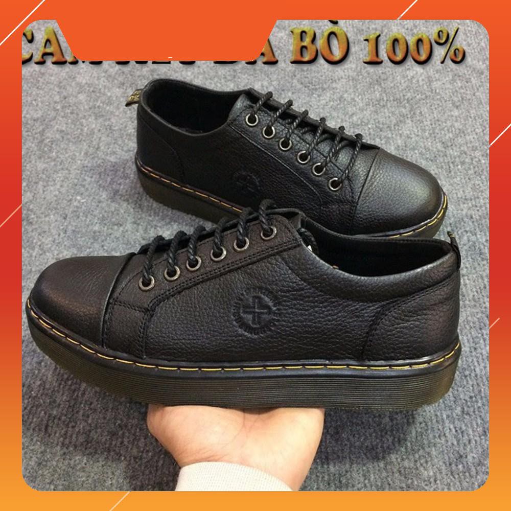 [hot] Giày nam doc da bò đế khâu